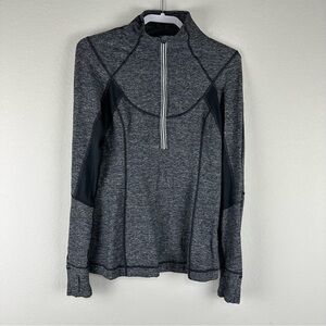 Lululemon Gray Black Run Dash Half Zip Pullover Athletic Athleisure Size 8